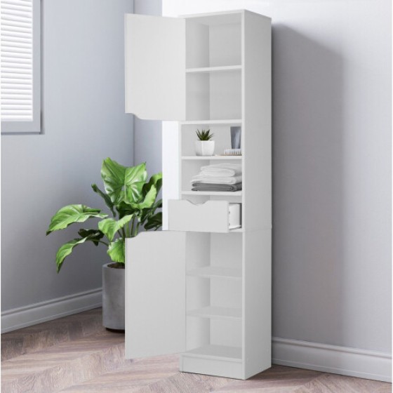 High Gloss Bathroom Freestanding Tall Cabinet, Large Storage Cabinet
